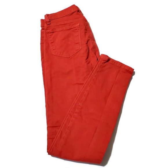 J Brand Women's Skinny Leg 811K120 Mid Rise Jeans in Blood Orange, Size 25 - Picture 1 of 15